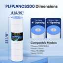 POOLPURE PLFPJANCS200 Pool Filter Replaces Jandy CS200, PJANCS200, Ultral-B9, R0462400, Unicel C-8418, Filbur FC-0823, Aladdin 35002, 200 Sq.ft Filter Cartridge 1 Pack