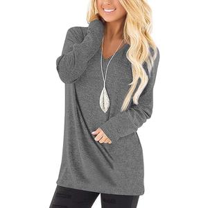 Jescakoo Tunic Tops to Wear with Leggings Long Sleeve V Neck T Shirts Casual Loose Fit
 SIZE XL ( Grey )