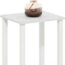 Furinno Simplistic Side Table, 2-Tier Small End Table with Open Shelf, Easy Assembly Toolless Night Stand, Nightstand, for Living Room, Bedroom, White, 1-Pack, 2-Tier, 13.4 x 11.5
