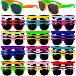 36 Pack 12 Colors Neon Sunglasses Party Favors 80s Retro Style Sun Glasses for Beach Pool,Carnival,Party Favors,Birthday Party,Bulk Pack Sunglasses for Adults And Kids