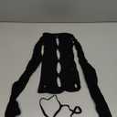 Cut Out Long Sleeve Boat Neck Women Streetwear Patchwork E Girl Shirts y2k Contrast Stitch Crop Top (Cut Out Black, M)