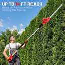 HEINPRO Pole Hedge Trimmer Cordless Compatible with Milwaukee M18 Battery, Hedge Trimmer with Extension Pole Up to 14-Feet Reach, 18-Inch Pole Trimmer for Hedge Trimming (Battery not Included)