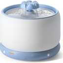 WOPET Wireless Cat Water Fountain, 3L/101oz W03 Stylish Ceramic Pet Water Fountain, 5000 mAh Battery Operated Cat Water Dispenser for Cats & Dogs, Ultra-Quiet, Easy to Clean and Assemble White Blue