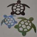 Threehoney 3 Sizes Metal Sea Turtle Wall Art Decor Beach Ocean Nautical Coastal Theme Decor Vintage Farmhouse Turtle Hanging Decoration for Indoor Outdoor Garden Backyard Pool Patio Kitchen Bathroom