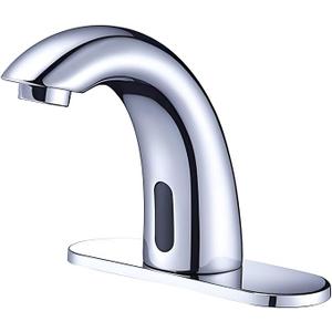 Touchless Bathroom Sink Faucet - Automatic Motion Sensor Restroom Toilet Faucet - Battery Operated for Commercial Lavatory, Chrome
