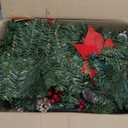 Nearly Natural 16" Mixed Pine With Burlap Base And Holly Berries And Pinecones And 35 Clear Led Lights Pre-Lit Christmas Tree