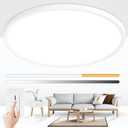 24 Inch Large Led Flush Mount Ceiling Light Fixture, Ultra Thin, Dimmable, 3000K/4500K/6000K, 48W, 4800LM, Modern, White, for Bedroom, Kitchen, Dining Room, Living Room, Home Office, Laundry Room