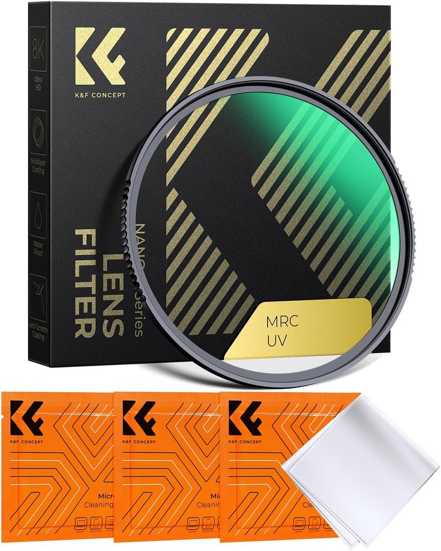 K&F CONCEPT 39mm MC UV Protection Filter with 28 Multi-Layer Coatings HD/Hydrophobic/Scratch Resistant Ultra-Slim UV Filter for 39mm Camera Lens (Nano-X Series)