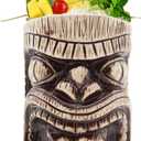 LINALL Tiki Mugs – Ceramic Tiki Mug 16.8oz/550ml, Toscano Lono Cocktail Mug for Mai Tai, Punch, Pina Colada, and Tropical bar Drinks - TIKI0036 (16.8oz/550ml Tongue)