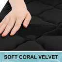 OLANLY Memory Foam Toilet Rugs U-Shaped 24x20, Ultra Soft and Absorbent Bathroom Rugs, Non-Slip, Comfortable, Machine Washable Contour Bath Mat for Toilet Base, Home Decor Accessories, Black