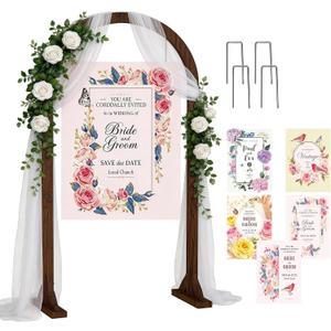 6.6FT Wooden Wedding Arches for Ceremony Wooden Arbor Arch Backdrop Stand with Design Bundle for Indoor Outdoor Birthday Party Garden Beach Forest Rustic Boho Decor Wedding Arches for Ceremony