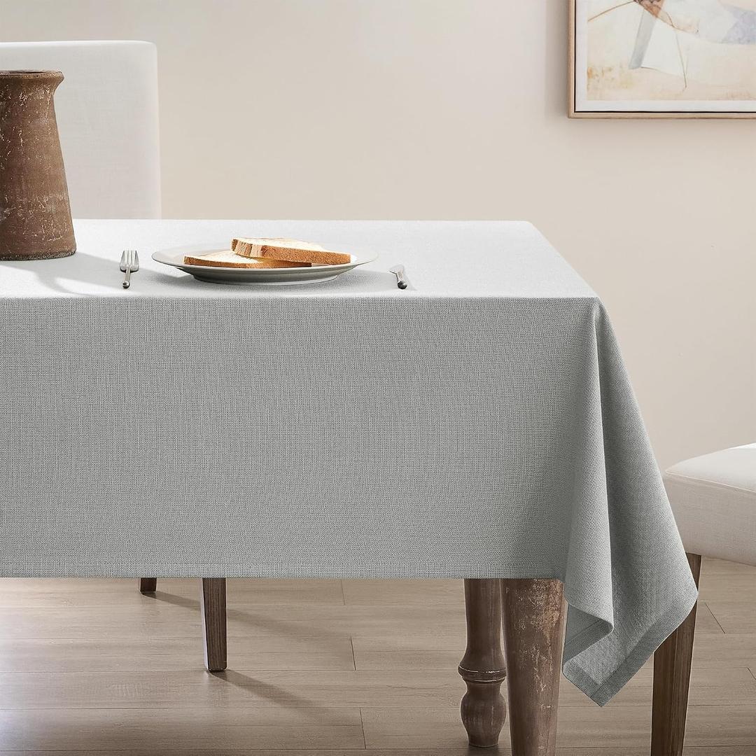 Grey Rectangle Tablecloth 55 x 72 Inch Small Gray Linen Table Cloth Wrinkle Resistant Washable Fabric Cloth Tablecloth for Buffet 4 Ft Table Holiday Party Dinner Wedding