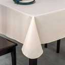 Elegant Rectangular Tablecloth, 100% Waterproof Vinyl, Solid Color Tablecloth, Modern Minimalist Style, Suitable for Dining/Gathering/Picnic/Kitchen Table Decoration(Champagne 70"x52" Rectangular)