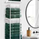 Hommtina Bathroom Towel Storage Black Towel Holder Bathroom Decor Aesthetic Towel Racks for Bathroom Bath Towel Storage (White)