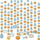 12 Pack Fall Little Pumpkin Party Hanging Decorations Blue Little Pumpkin Baby Shower Decorations Fall Truck Gnome Maple Leaf Hanging Swirl for Boy Harvest Paper Cutouts for Autumn Birthday (Multi Color)