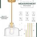 8" Brushed Gold Pendant Lights Kitchen Island, Clear Glass Shade