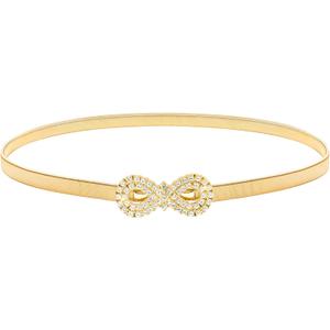 LIMHOO Women's Skinny Metal Waist Belt Elastic Thin Waist Belt for Dress Stretch Chain Belt (HY19416-Gold-S)