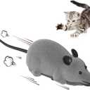 Auto Moving Mouse Cat Toy, Interactive Cat Toys Wireless Electronic Fake Mouse Rat Pet Toy Running Wheel Plush Rat Chasing Prank Toy for Cats Dogs Kids Novelty Gift By Greatstar (Grey, No Controller)