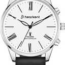 Hearkent Atomic Talking Watches for Visually Impaired, American Accent Voice, Roman Numerals Watch with Leather Band, Speaks Time & Date, Ideal Watch for Elderly & Blind People (Black)