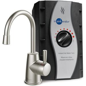 InSinkErator HOT250 Instant Hot Water Dispenser System, Single-Handle Faucet in Satin Nickel with 2/3-Gallon Stainless Steel Tank, H250SN-SS