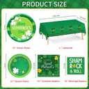 St. Patrick's Shamrock Party Supplies, Irish Clover Themed Disposable Plates Napkins and Tablecloth Tableware Set for Irish Shamrock and Roll Party Happy Saint Patricks Party Decorations, Serve 25