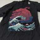 Great Wave off Kanagawa Retro Glitch Aesthetic Vaporwave T-Shirt S