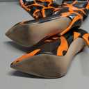 Thigh High Boots For Women Striped Back Zipper Burgundy Zebra Print Over The Knee Sexy Gold White Pointed Toe Cow Print Leopard Magenta Stiletto Heel, Size 40