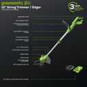 Greenworks 24V Cordless String Trimmer/Edger (Gen 2), 12" Cutting Width, Ultra-Light 6 lbs Design, with 2.0Ah Battery & Charger Included