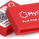 myID Medical ID Sleeve that Fits Apple Watch, Fitbit, Samsung Gear, Garmin and More (Red)