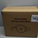 Retractable Garden Hose Reel 100 ft x 1/2 in, Super Heavy Duty Automatic Wall Mount Water Hoses Reels for Outdoor, Any Length Lock, Slow Return System,180 Swivel Bracket,10 Pattern Nozzle