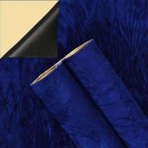 Self Adhesive Velvet, DIY Self Adhesive Fabric for Art & Crafts, Peel and Stick Felt for Drawer/Jewelry Box Liner 17.7x78.8 Dark Blue