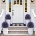 4Pcs Artificial Lavender Topiary Ball Trees,Fake Boxwood Shrubs