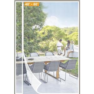 Yotache White Reversible Left Right Side Opening Magnetic Screen Door Fits Door Size 48 x 80, Reinforced Sewing Mesh for Balcony, French, Sliding Glass Door, Actual Screen Size 50" x 81"