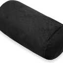 1 MIDDLE ONE Round Cylinder Bolster Pillow with Removable Velvet Cover, Tube Roll Cervical Pillow for Head, Neck, Back and Legs Support, 13" x 6", Black