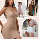 Strapless Shapewear for Women Breathable Tummy Control Shapewear Dress with Removable Straps Bulit in Bra Full Slip (L)