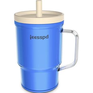 Toddler Cups  9 oz Adorable Miniature Tumbler with Leak-Resistant Straw and Toddler-Friendly Handle, Encourages Hydration, Easy to Clean, Sippy cups for Toddlers 1-3BPA Free silicone (Ocean)