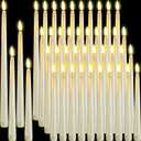 Rossesay 48 Pcs Flameless LED Taper Candles Battery Operated Candles 4 Sizes of 8.5'', 9.65'', 10.83'', 12.8'' Flameless Candlesticks Flickering for Halloween Christmas Church Wedding(Ivory)