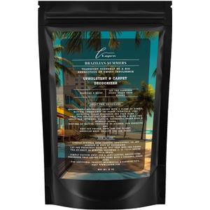 Brazilian Summers Carpet Freshener Powder: Powerful Odor Eliminator for Home, Upholstery Deodorizer, Carpet Deodorizer, Pet Urine, Cat Litter Box - Brazilian Crush Fragrance (16 Ounce (Pack of 1)