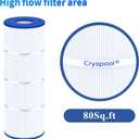Cryspool 07069 Filter Compatible with Clean & Clear Plus 320, CCP320, PCC80-PAK4, R173573, 817-0081, C-7470, FC-1976, 480 Sq. Ft Pool Filter Cartridge, 4 Pack