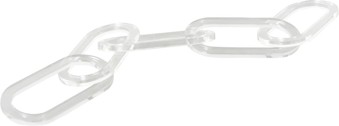 Deco 79 Acrylic Plastic Chain Decorative Sculpture Oval 5 Link Home Decor Statue, Accent Figurine 27" x 0" x 4", Clear