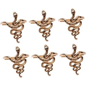 Napkin Rings Set of 6, Snake Cobra Napkin Ring Holder Animal Serviette Buckle Holders Holiday Daily Family Gathering Everyday Use Hotel Dining Table Centerpieces Decor