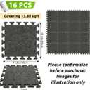16 Pcs Sound Absorbing Interlocking Floor Mats, 11.8 x 11.8 x 0.4 inches High Density Piano Carpet Drum Rug, Non-Slip Anti Vibration Soundproof Pads Acoustic Blankets for Music Studio
