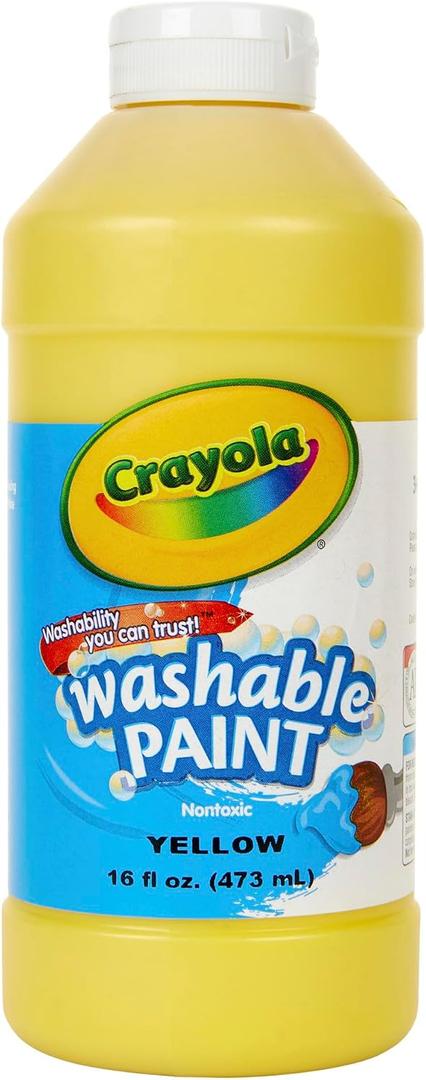 Crayola Washable Kids Paint, Yellow, 16oz
