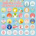 Partywind 2000 PCS Easter Stickers for Kids, Happy Easter Stickers Bulk with Rabbit/Eggs/Chick for Spring Party Decorations Supplies, Easter Basket Goodie Bag Stuffers for Children (4 Rolls)