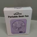 WHATOOK Small Desk Fan Personal Fans: 5000mah 25 Hours Battery Office Quiet Mini Desktop Fan Portable Rechargeable Travel Essentials (Black, 5000 mAh)
