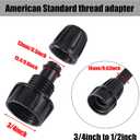 16 Pcs 1/2 inch Tubing Irrigation Fittings Kit, For (1/2" ID x0.6-0.63" OD) 16mm Drip Tubing Barbed Locked Nuts Connectors 2 Ends,2 Elbows,2 Switch Valves,2 US Standard Adapters,4 Tees 4 Couplings