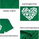 St. Patrick Day Shirt Women Irish Shamrock Shirts Patrick Clover Tshirt Shenanigans Lucky Tops (XL)