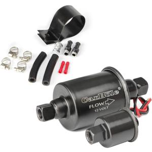 BANG4BUCK E8012S Universal Electric Fuel Pump 12V, 5-9 PSI Micro Low Pressure Fuel Transfer Pump for Gasoline Diesel Carburetor, 5/ 16 Inch Hose Size (Black)