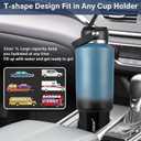 HYDROWION 40 oz Insulated Water Bottle, Car Water Bottle Holder - Double Wall Vacuum Insulated Travel Bottle with Straw Lid, Spout Lid and Flex Cap - Cold for 24H, Hot for 12H, Blue - Black