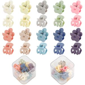 SuPoo Small Hair Clips Mini Flower Claws 20pcs Cute Tiny Ponytail Accessories 1.1" Hair Styling Claws for Thin Hair - Gift for Girls (Multi-color)